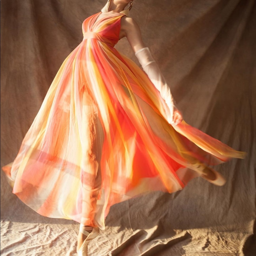 Gorgeous sunset tulle maxi dress!